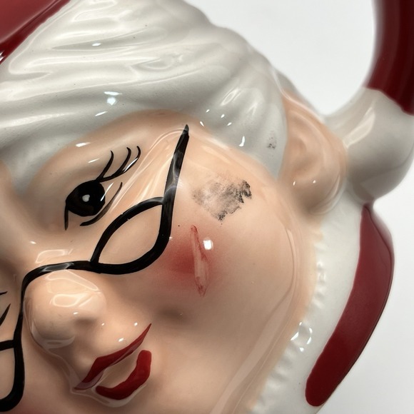 4 Vintage Pottery Barn Mugs / Mrs. Santa Claus / Ceramic 3" / Christmas / Flaws - Picture 16 of 16